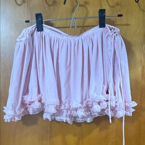 Pink Ruffled Mini Skirt